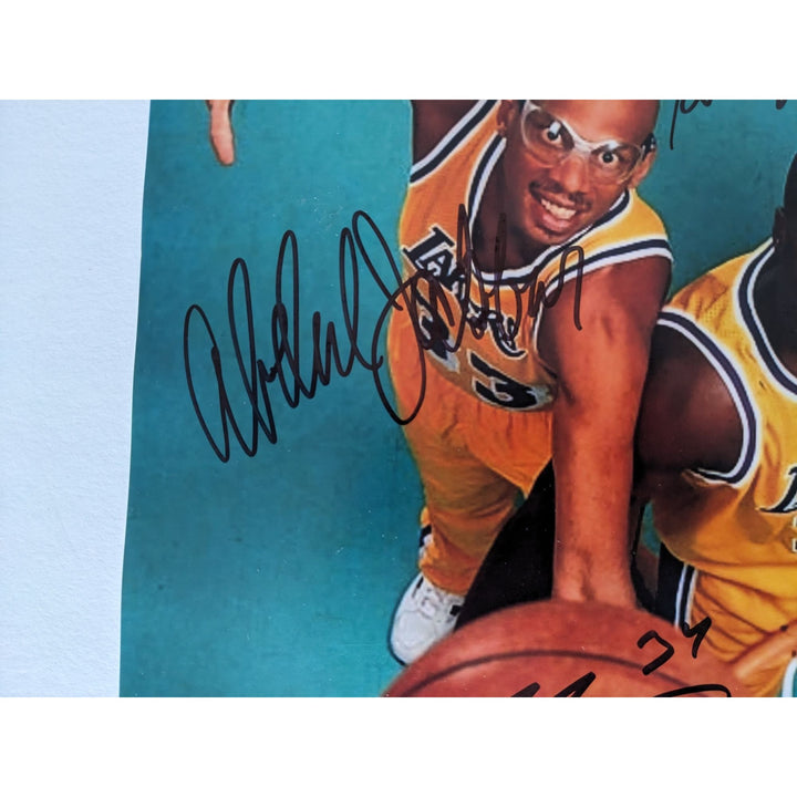 Los Angeles Lakers George Mikan (Minnesota) Kareem Abdul Jabbar,.Shaquille O'Neal 11x14 photo signed with proof
