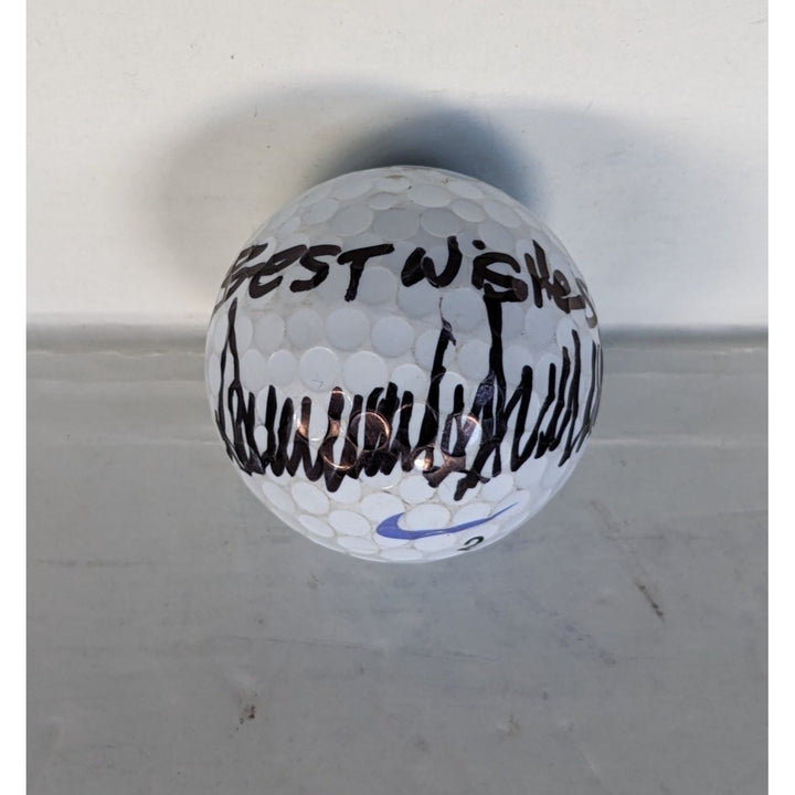 Donald John Trump US President (45 & 47) vintage golf ball signed with proof and free display case