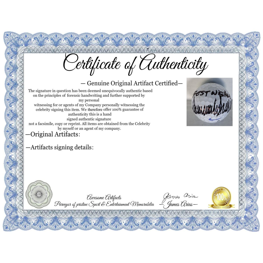 Donald John Trump US President (45 & 47) vintage golf ball signed with proof and free display case