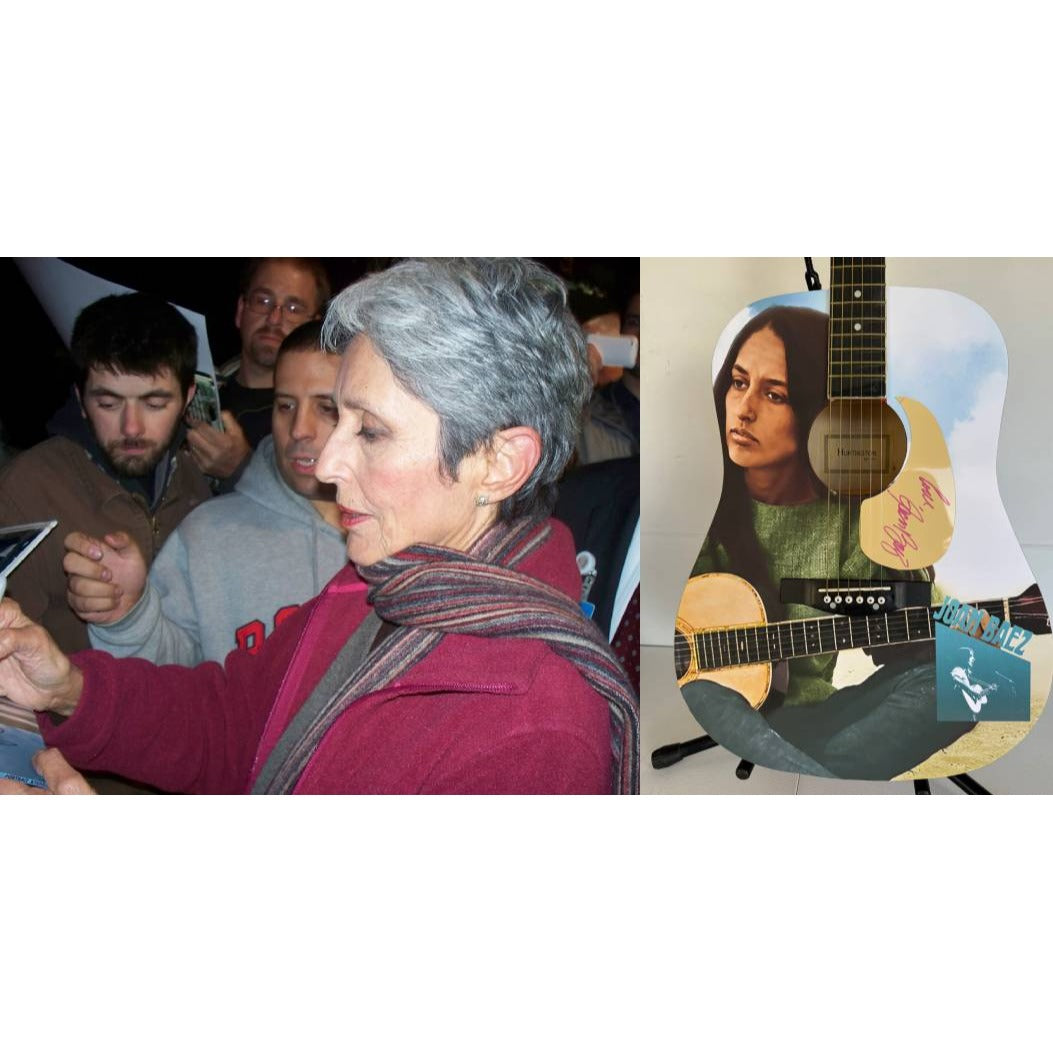 Joan Baez  full size one of a kind acoustic guitar signed with proof.