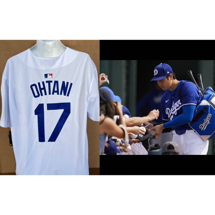 shohei ohtani Los Angeles Dodgers jersey signed with proof.