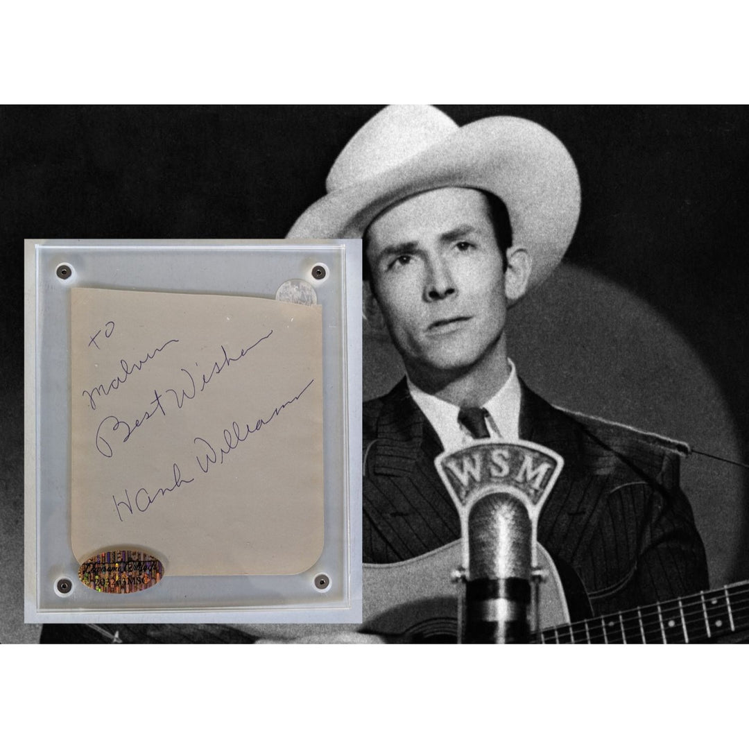 Hank Williams Sr Vintage autograph book page signed with proof