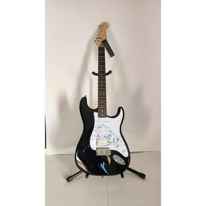 Phil Collen, Vivian Campbell, Joe Elliott, Rick Savage, Rick Allen, Def Leppard Fender Stratocaster electric guitar signed with proof