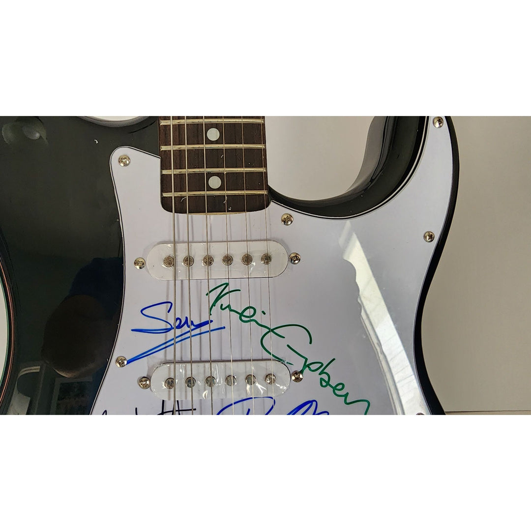 Phil Collen, Vivian Campbell, Joe Elliott, Rick Savage, Rick Allen, Def Leppard Fender Stratocaster electric guitar signed with proof