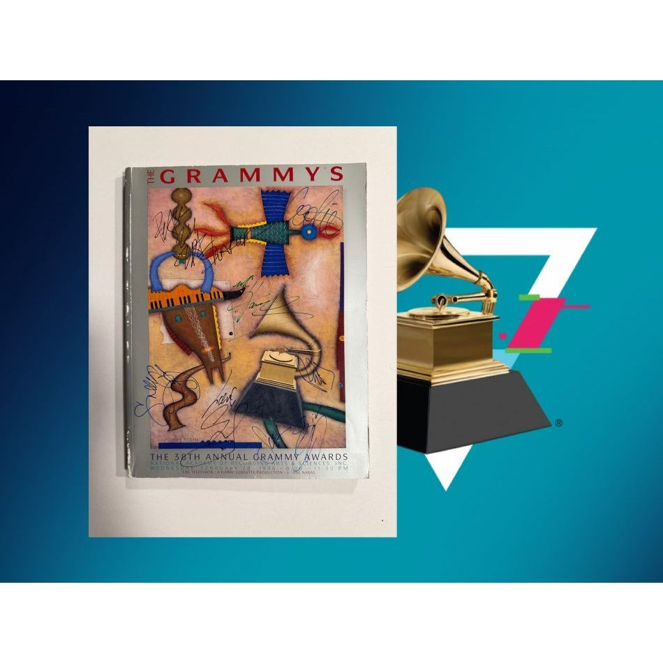 1996 Grammys Award Program signed by Tupac Shakur, Snoop Dog, Mc Hammer, Seal, Coolio.