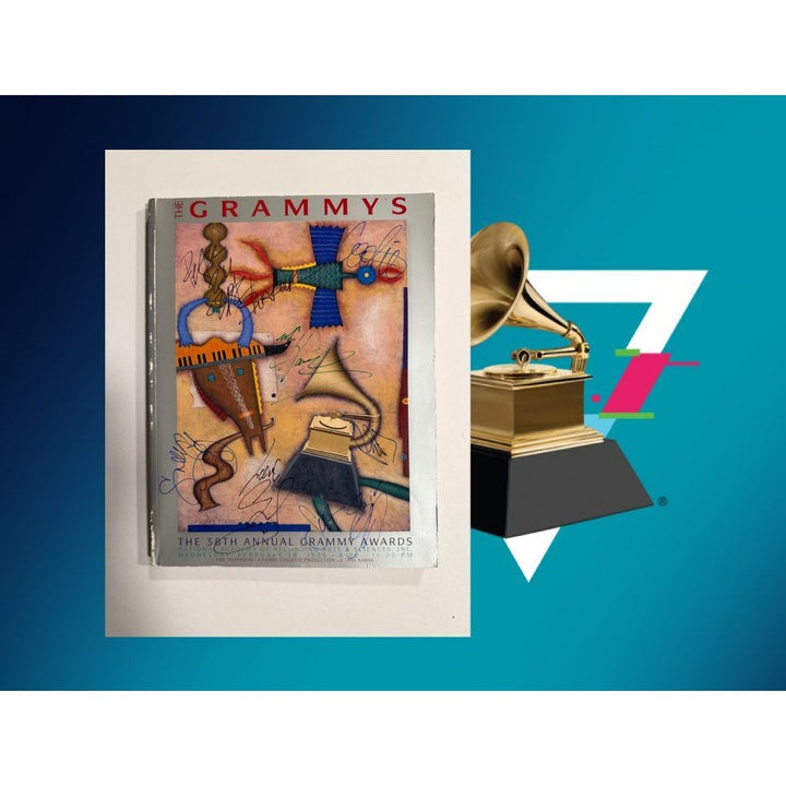 1996 Grammys Award Program signed by Tupac Shakur, Snoop Dog, Mc Hammer, Seal, Coolio.