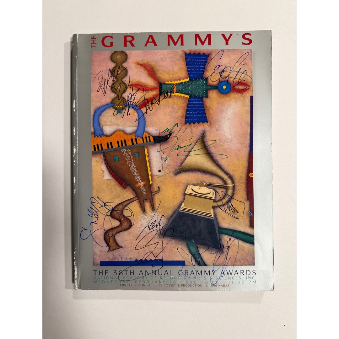 1996 Grammys Award Program signed by Tupac Shakur, Snoop Dog, Mc Hammer, Seal, Coolio.