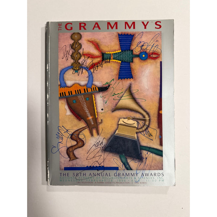 1996 Grammys Award Program signed by Tupac Shakur, Snoop Dog, Mc Hammer, Seal, Coolio.