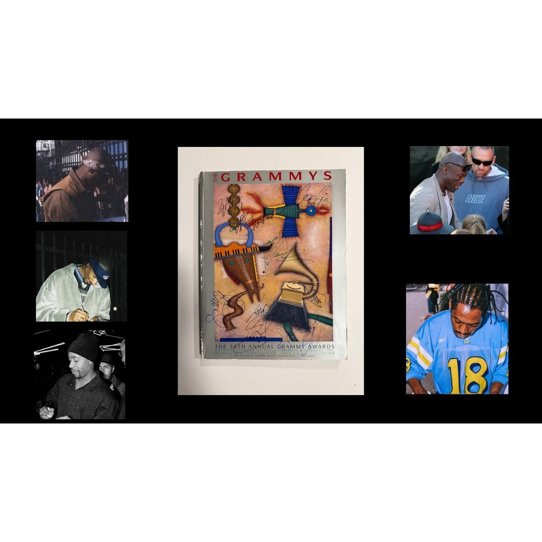 1996 Grammys Award Program signed by Tupac Shakur, Snoop Dog, Mc Hammer, Seal, Coolio.