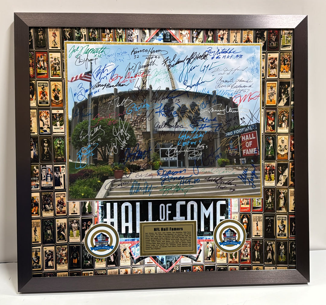 NFL Hall of Fame signed 16x20 photo in museum-quality frame
