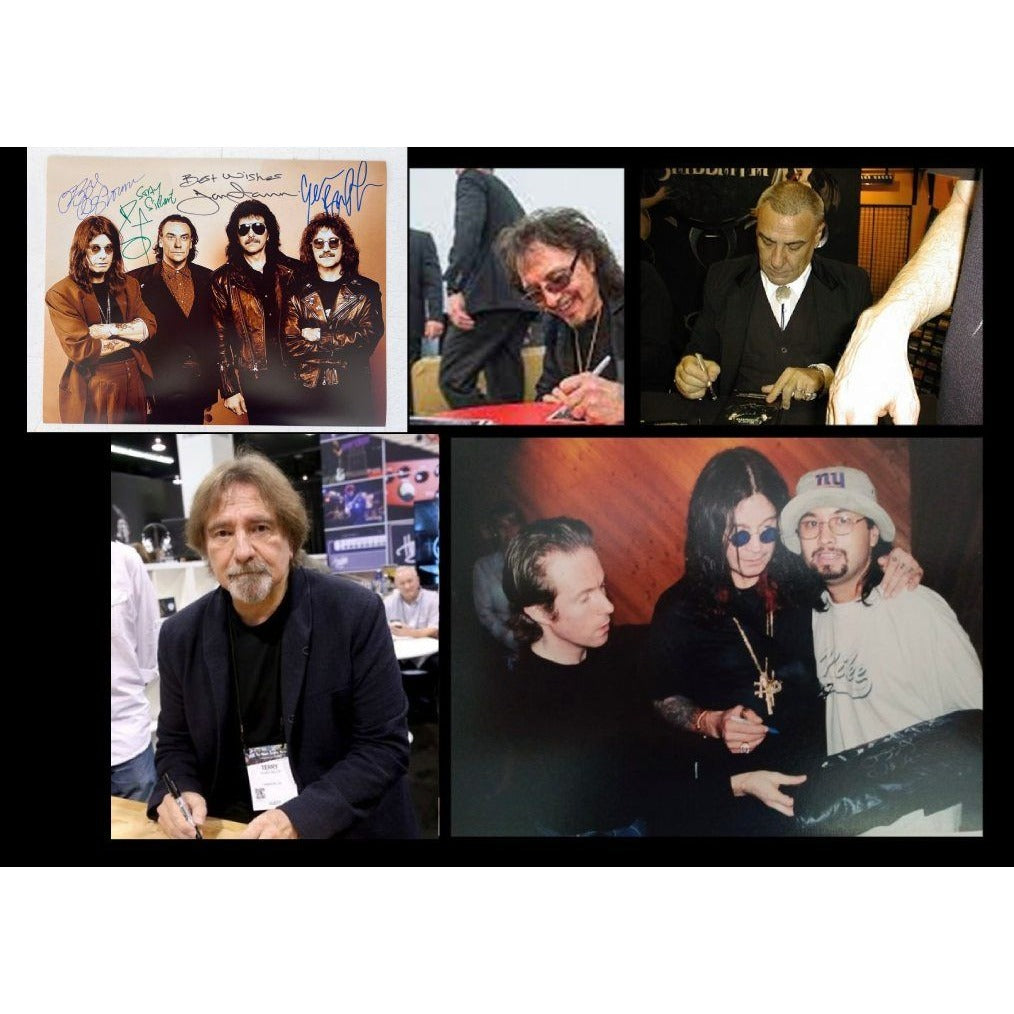 Ozzy Osbourne, Tony Iommi, Geezer Butler, Bill Ward Black Sabath vintage 11x14 photo signed with proof.