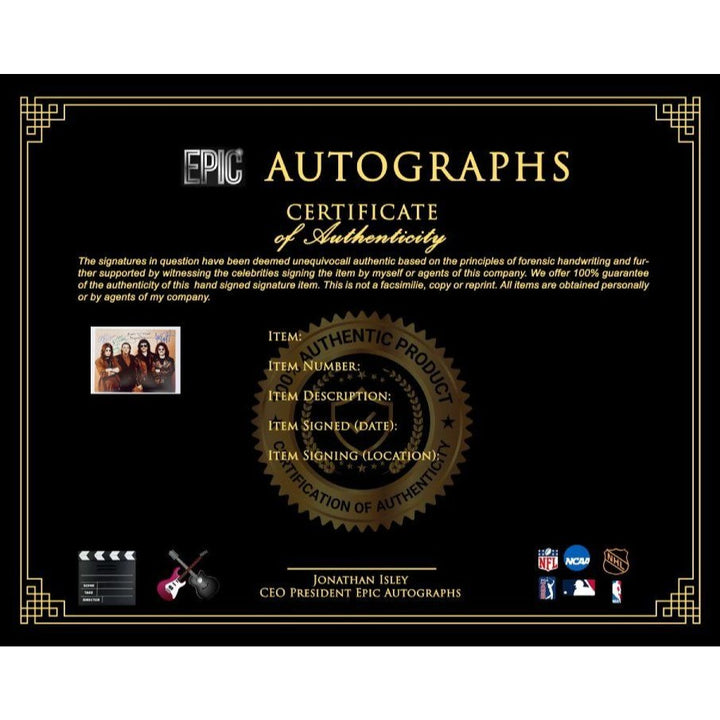 Ozzy Osbourne, Tony Iommi, Geezer Butler, Bill Ward Black Sabath vintage 11x14 photo signed with proof.