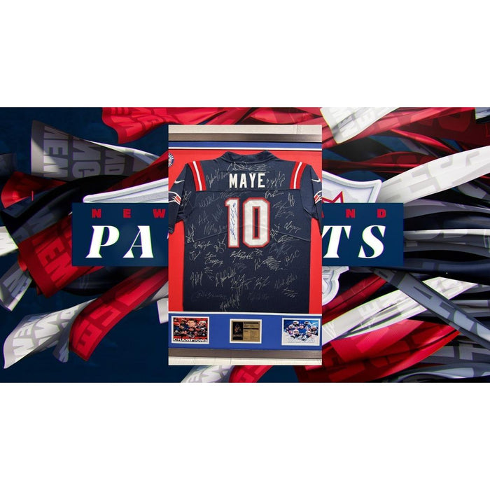 Drake Maye New England Patriots game model Nike size xl jersey 2025 team signed (40 plus sigs) with proof and a museum quality frame