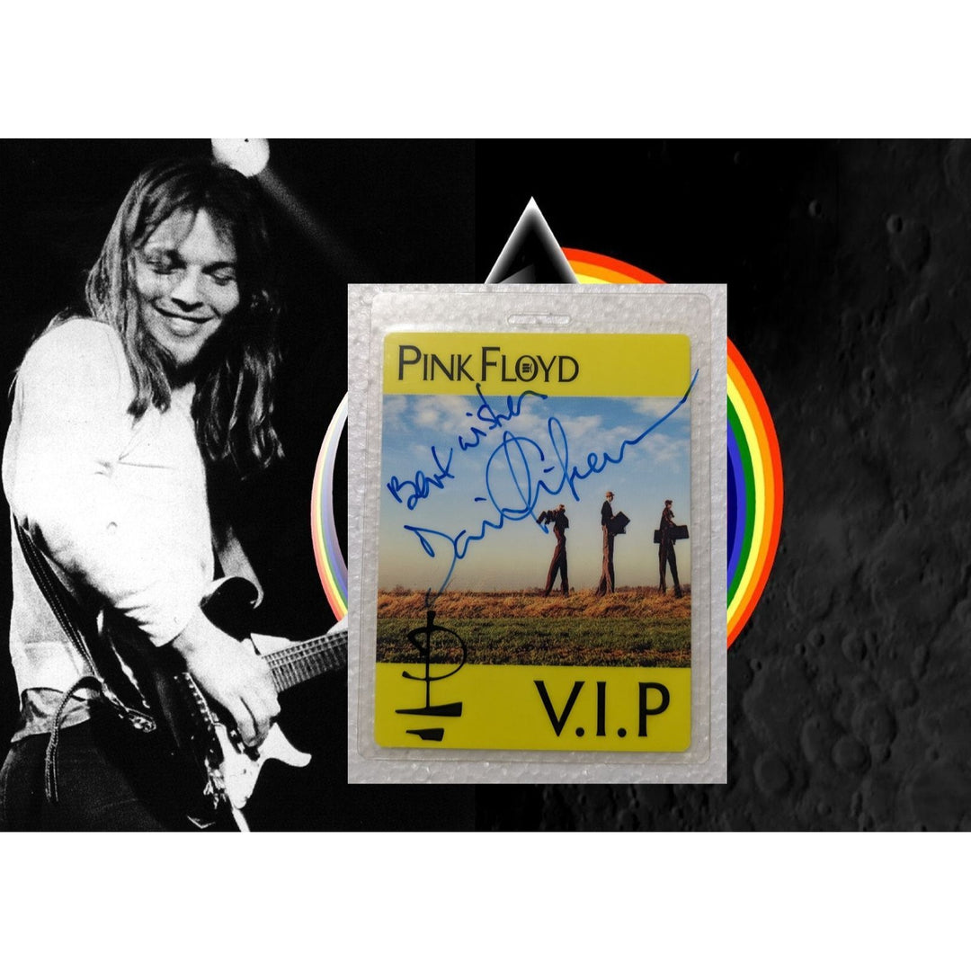 David Gilmour of Pink Floyd VIP original vintage concert pass signed