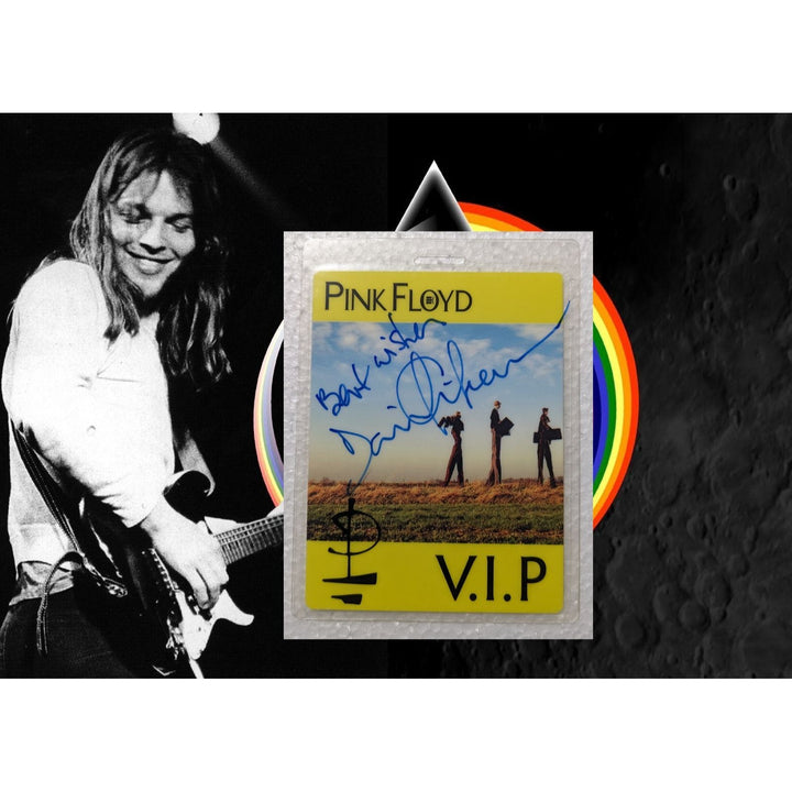 David Gilmour of Pink Floyd VIP original vintage concert pass signed