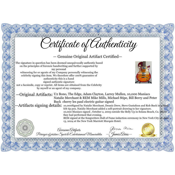 U2 Bono The Edge, Adam Clayton, Larrey Mullen, 10,000 Maniacs Natalie Merchant & REM Mike Mills, Michael Stipe, Bill Berry and Peter Buck 