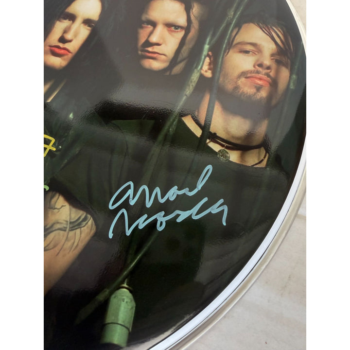 NIN Jeordie White, Josh Freese, Trent Reznor, Alessandro Cortini & Aaron North Drumhead signed with proof.