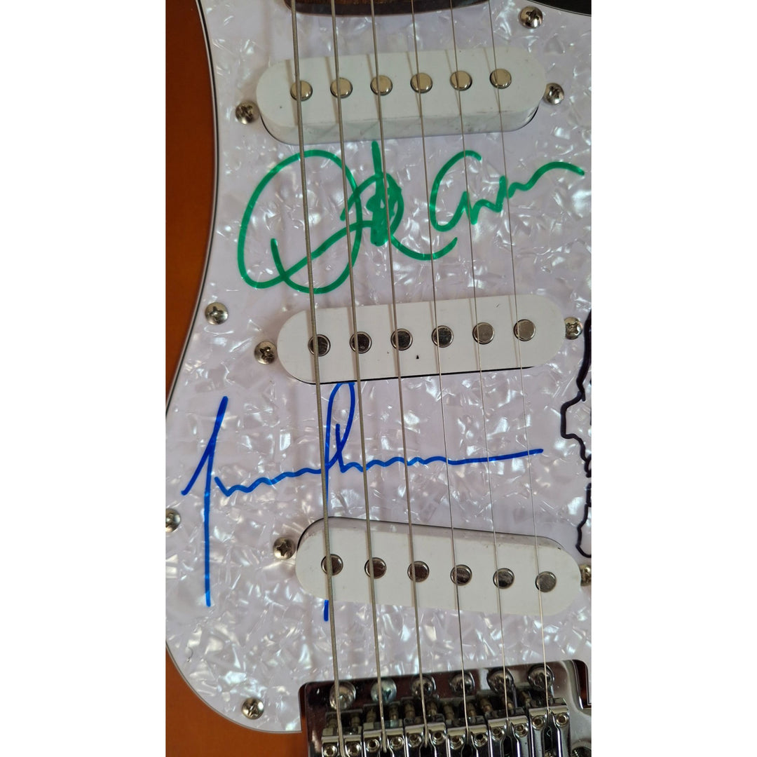 Danny Carey, Maynard James Keenan, Justin Chancellor, Adam Jones, Tool, Fender Stratocaster electric guitar signed with proof