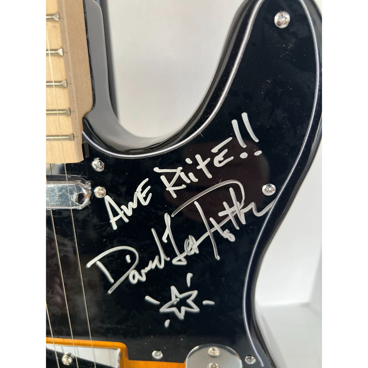 Van Halen Eddie &, Alex Van Halen, David Lee Roth, Michael Anthony telecaster electric guitar signed with proof