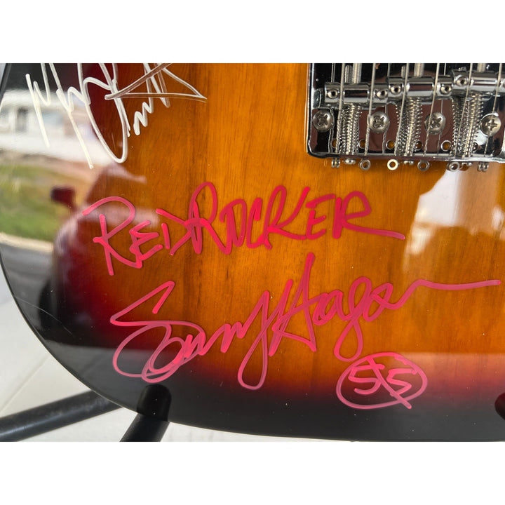 Van Halen Eddie &, Alex Van Halen, David Lee Roth, Michael Anthony telecaster electric guitar signed with proof