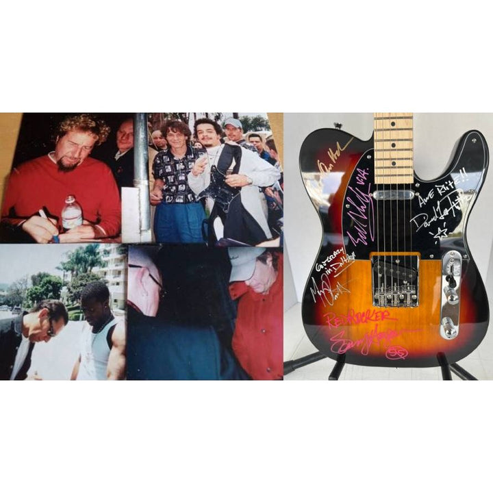 Van Halen Eddie &, Alex Van Halen, David Lee Roth, Michael Anthony telecaster electric guitar signed with proof
