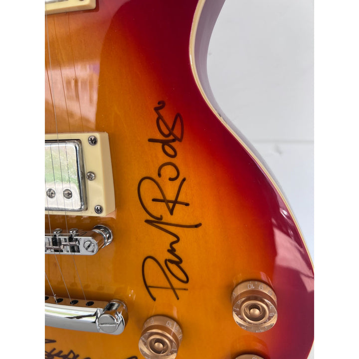 Bad Company vintage les paul full size electric guitar Boz Burrell, Simon Kirke, Mick Ralphs and Paul Rodgers signed with proof.