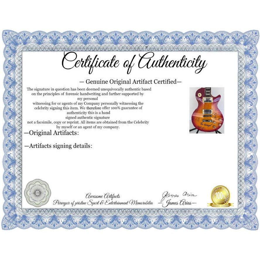 Bad Company vintage les paul full size electric guitar Boz Burrell, Simon Kirke, Mick Ralphs and Paul Rodgers signed with proof.