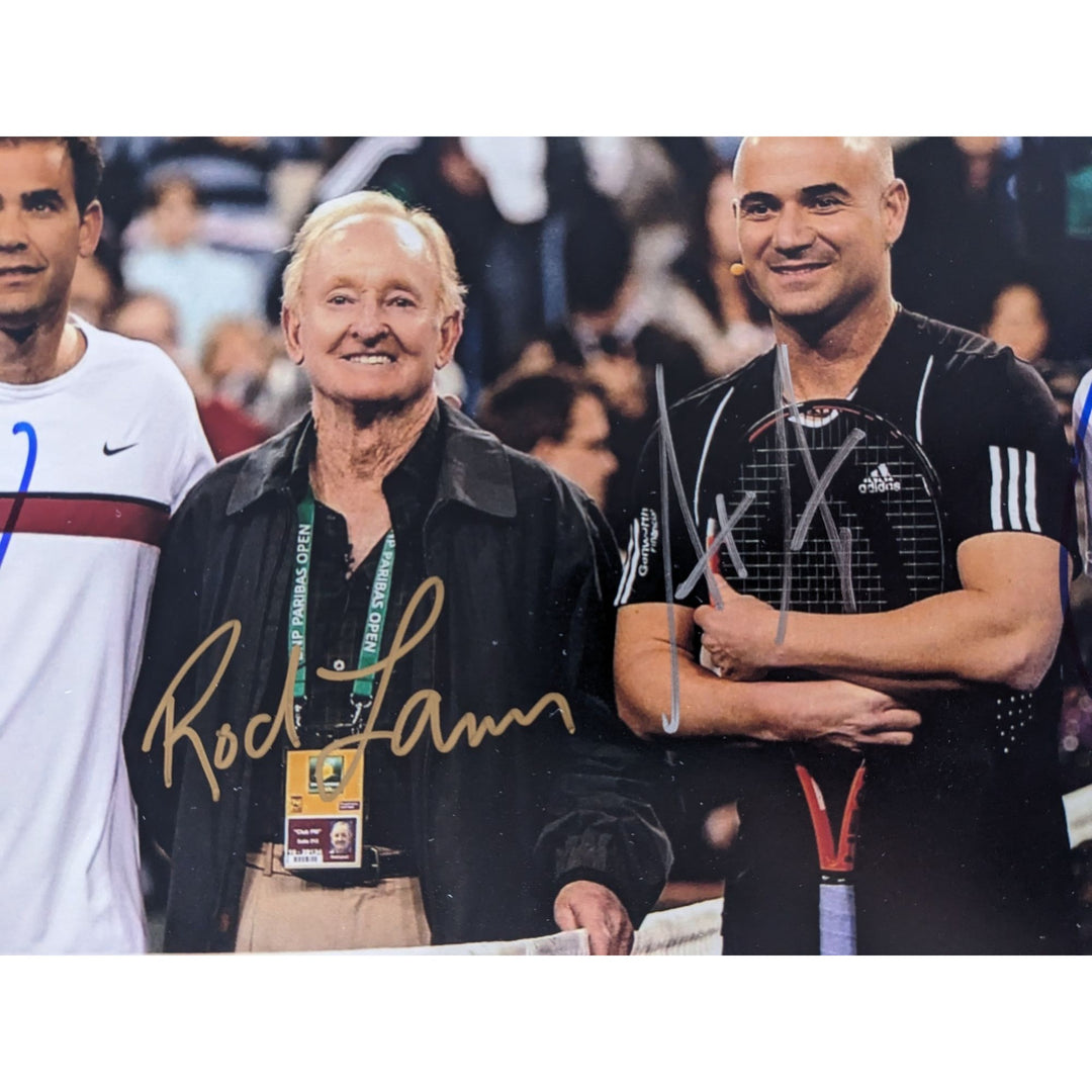 Roger Federer Pete Sampras Andre Agassi Rod Laver Rafael Nadal 11x14 photo signed with proof $ 1095
