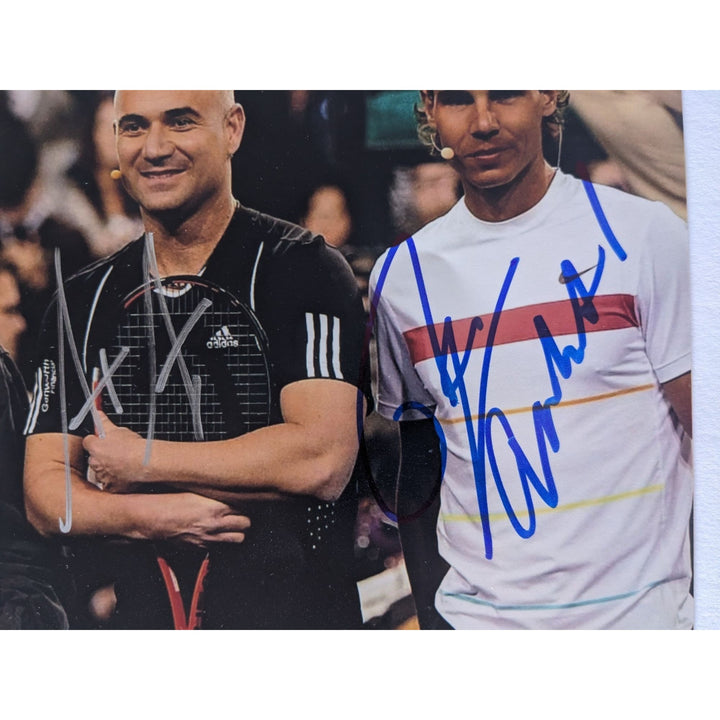 Roger Federer Pete Sampras Andre Agassi Rod Laver Rafael Nadal 11x14 photo signed with proof $ 1095