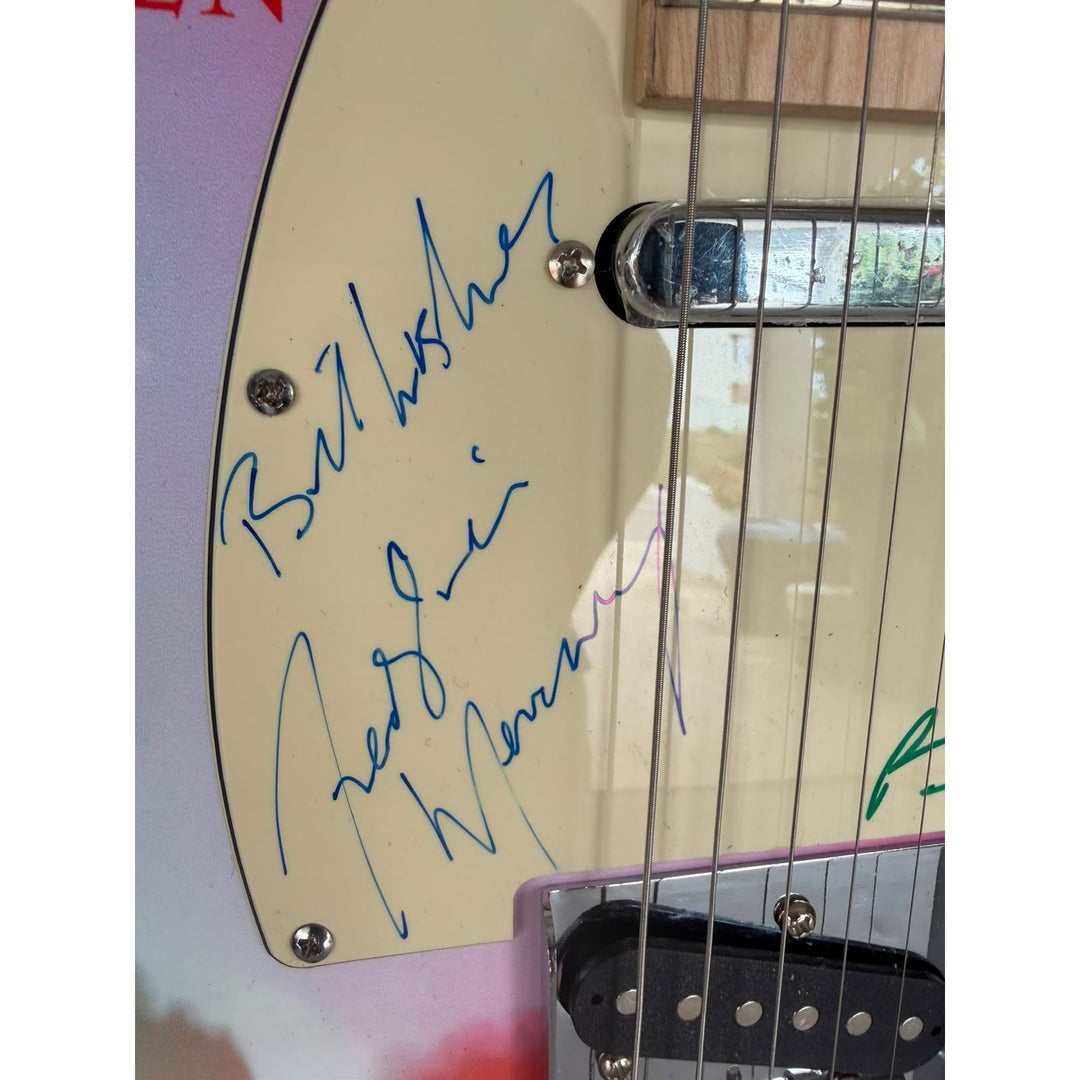 Queen Freddie Mercury, Brian May, Roger Taylor, John Deacon one-of-a kind Telecaster electric guitar signed with proof.