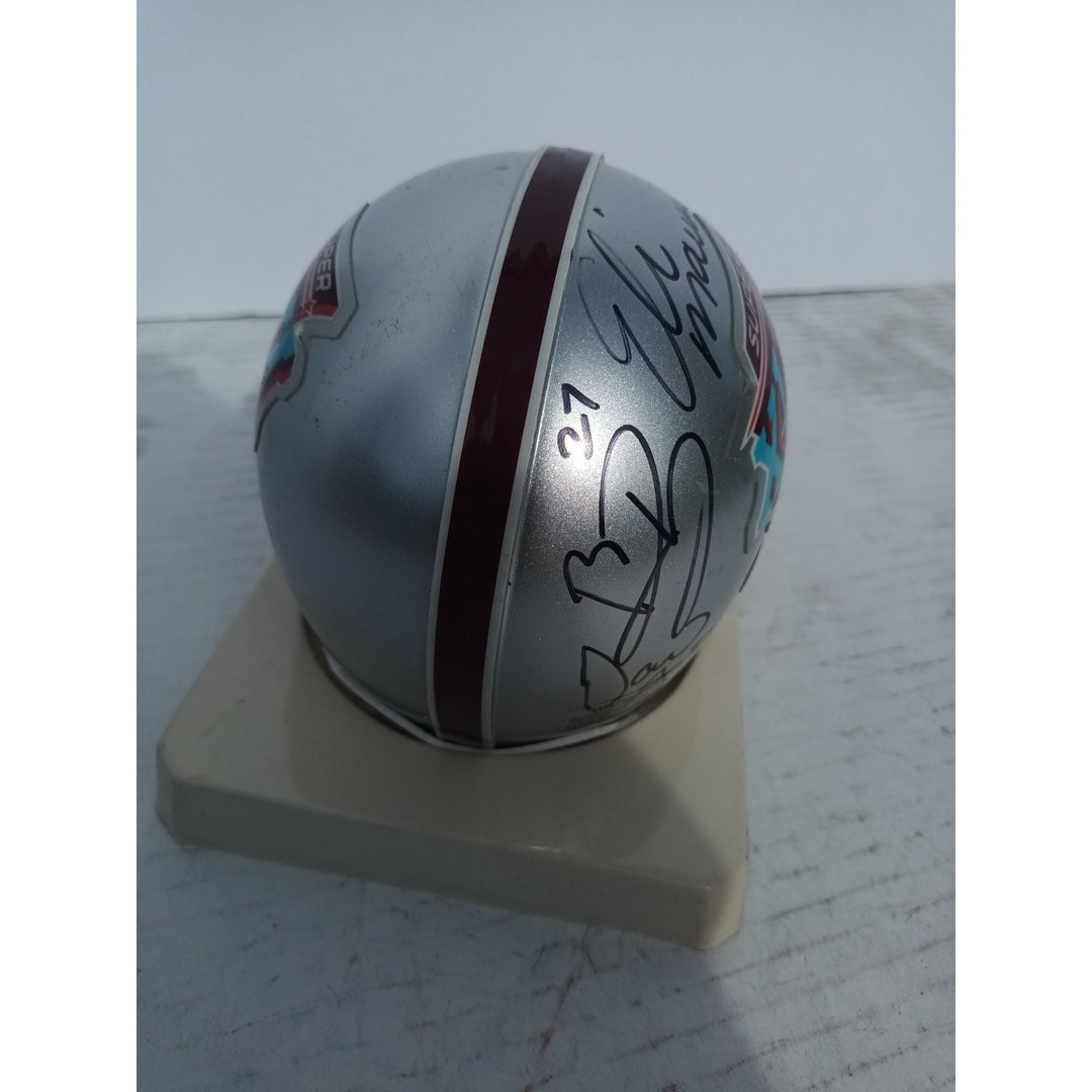 New York Giants Super Bowl mini helmet Eli Manning David Tyree Brandon Jacobs Michael Strahan Riddell mini helmet signed with photo proof