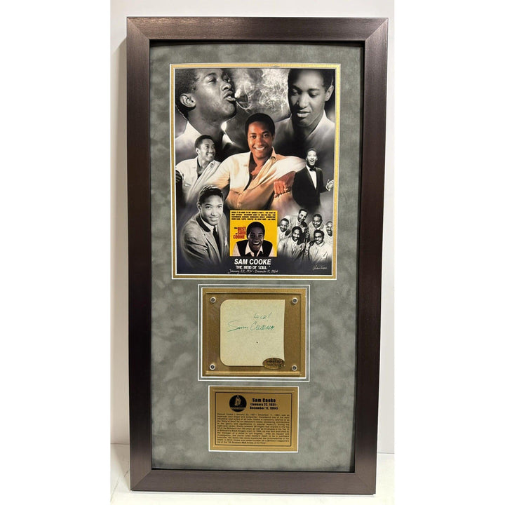 Sam Cooke vintage Autograph book page signed with museum quality frame