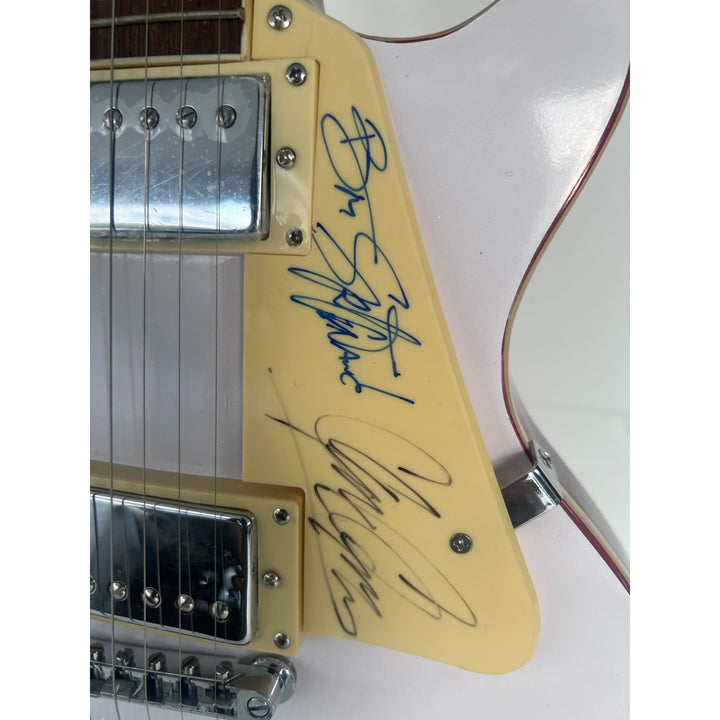 Bruce Springsteen & Clarence Clemons one of a kind signed les paul electric guitar signed  with proof & sketch.