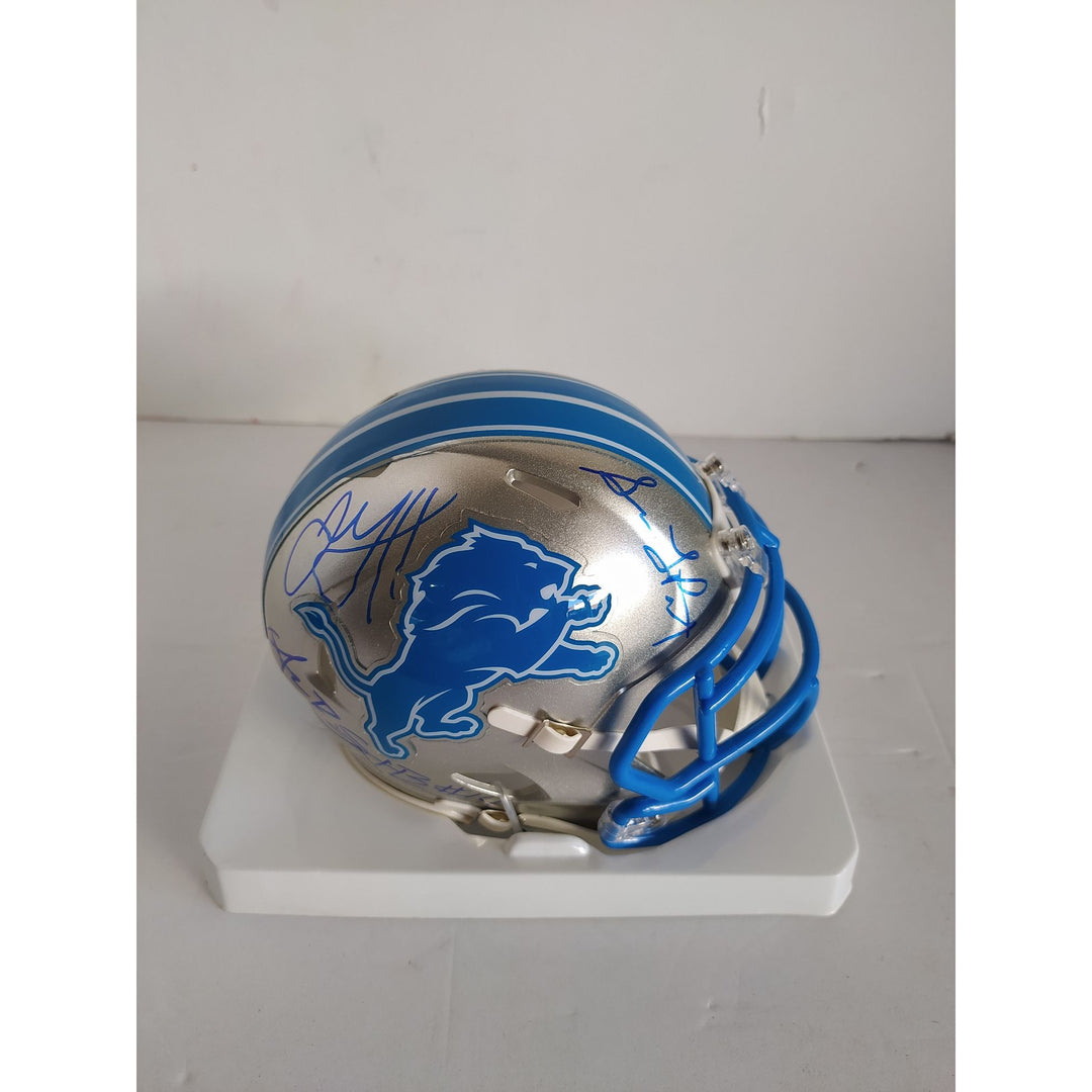 Riddell mini helmet Detroit Lions signed with proof