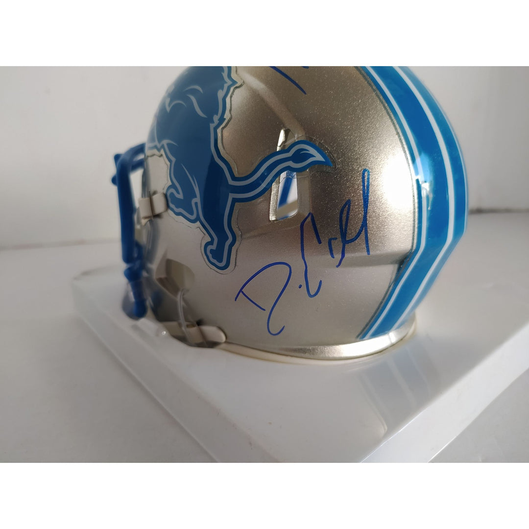 Riddell mini helmet Detroit Lions signed with proof