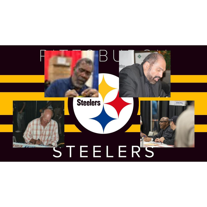 Pittsburgh Steelers full size football Franco Harris Lynn Swann Rocky Blair John Stallworth Terry Bradshaw signed with proof