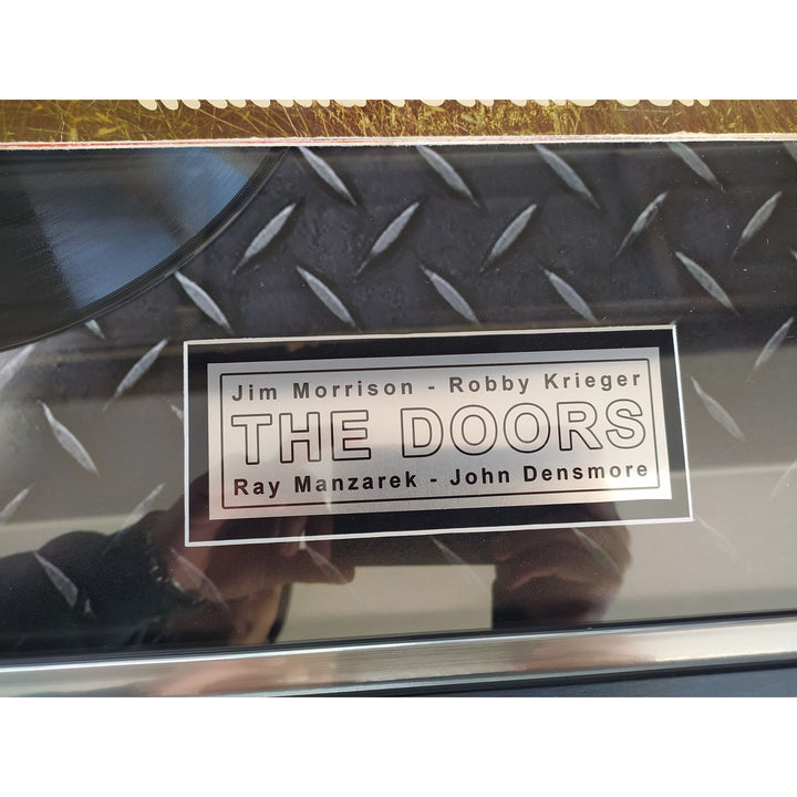 The Doors Jim Morrison Ray Manzarik Robby Krieger John Densmore  " Waiting For The Sun" original LP signed with proof museum quality frame..