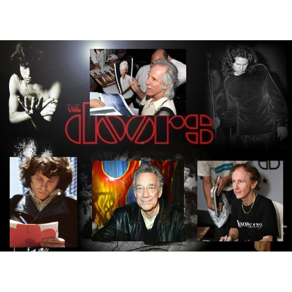 The Doors Jim Morrison Ray Manzarik Robby Krieger John Densmore  " Waiting For The Sun" original LP signed with proof museum quality frame..