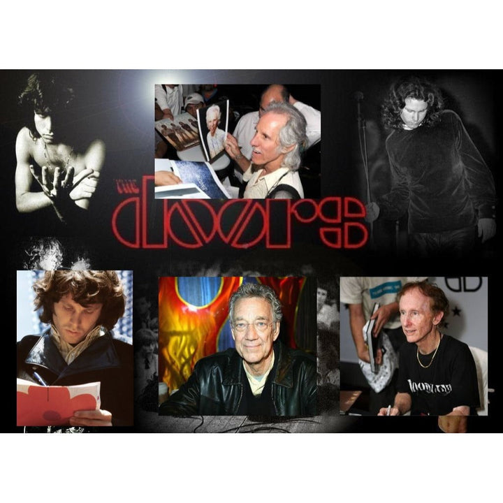 The Doors Jim Morrison Ray Manzarik Robby Krieger John Densmore  " Waiting For The Sun" original LP signed with proof museum quality frame..