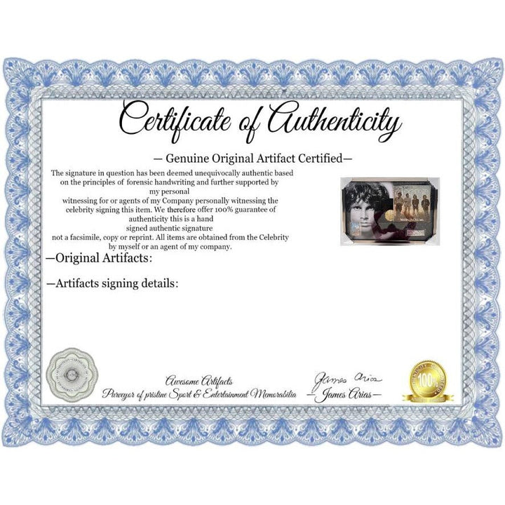 The Doors Jim Morrison Ray Manzarik Robby Krieger John Densmore  " Waiting For The Sun" original LP signed with proof museum quality frame..