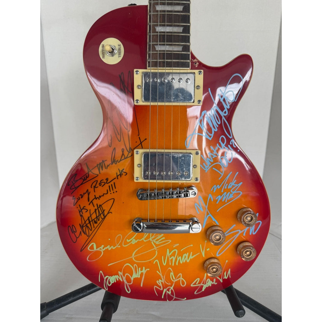 Motley Crue Mick Mars Tommy Lee, Vince Neal Nikki Sixx Poison Brett Michaels, Whitesnake David Coverdale Steve Vai Cherry les paul guitar.