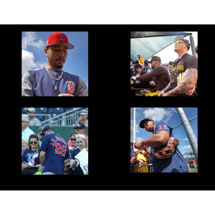 Boston Red Sox JD Martinez Rafael Devers Mookie Betts Xander Bogarts baseball bat signed with proof.