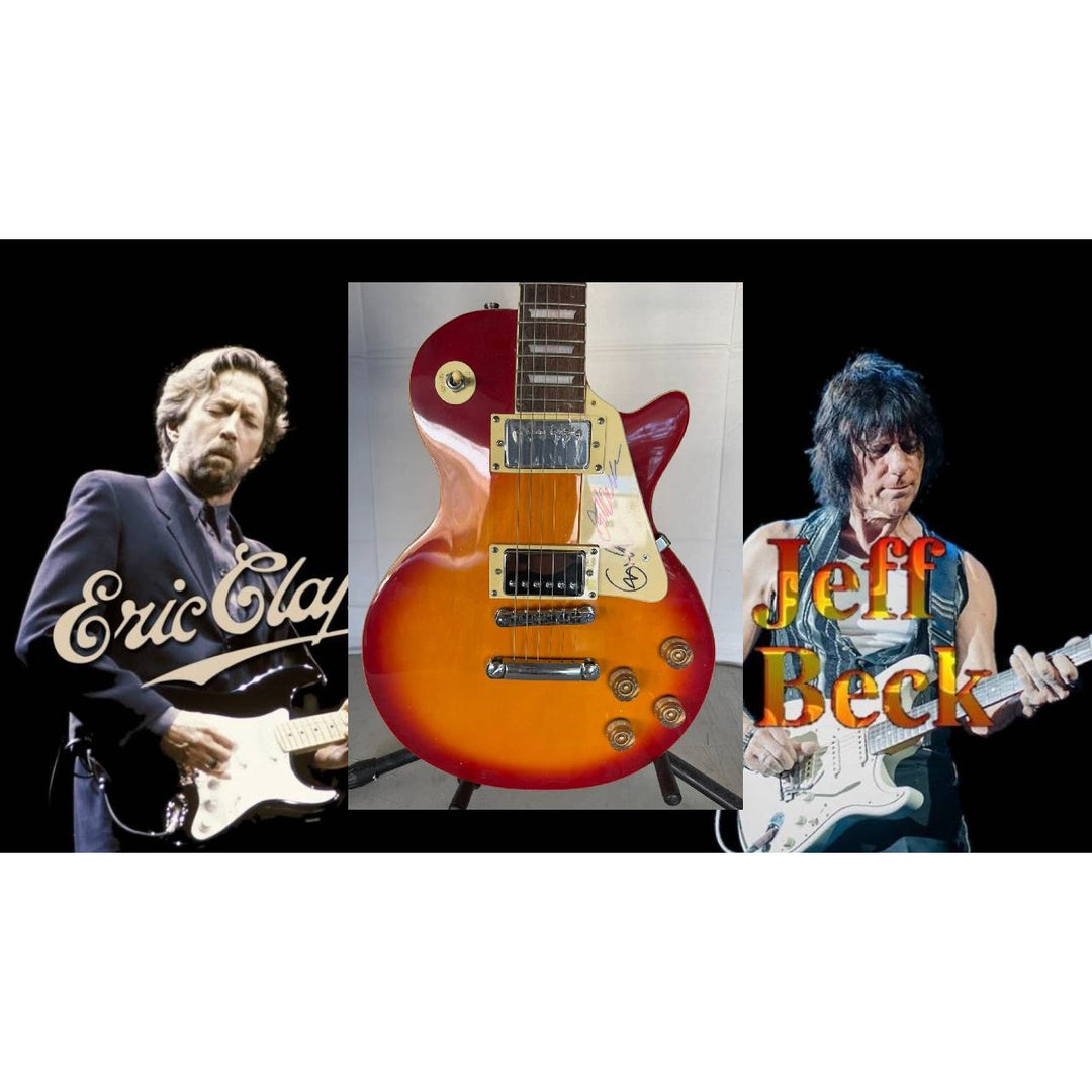 Eric Clapton & Jeff Beck Les Paul vintage electric guitar signed with full provenance, photo proof and AI certification.