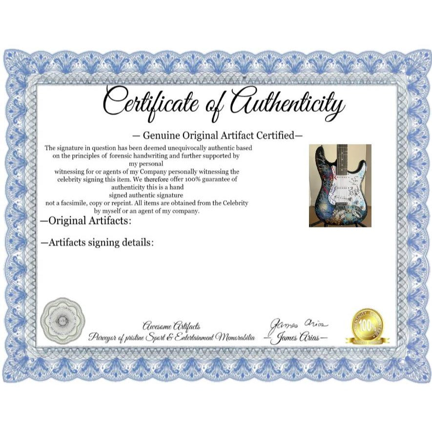 James Hetfield Disturbed Korn Jonathan Davis Limp Bizkit Fred Durst, Marilyn Manson Rob Zombie Heavy Metal Legends guitar signed with proof.