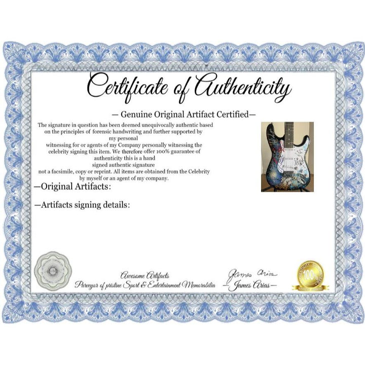 James Hetfield Disturbed Korn Jonathan Davis Limp Bizkit Fred Durst, Marilyn Manson Rob Zombie Heavy Metal Legends guitar signed with proof.