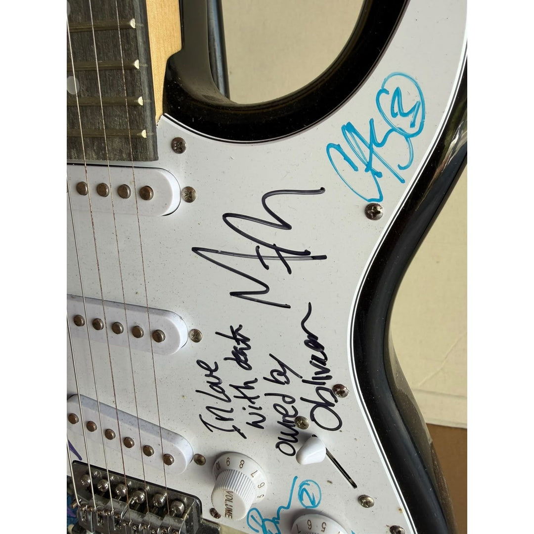 James Hetfield Disturbed Korn Jonathan Davis Limp Bizkit Fred Durst, Marilyn Manson Rob Zombie Heavy Metal Legends guitar signed with proof.