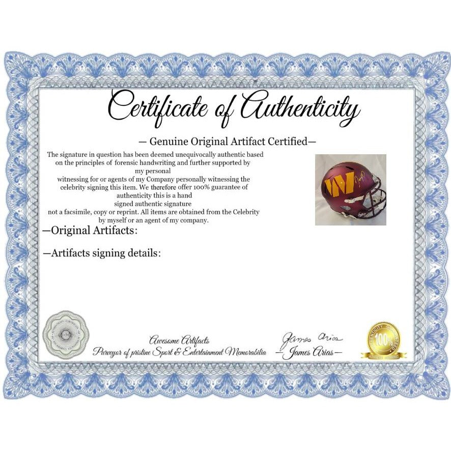 Jayden Daniels Washington Commanders full size Riddell Speed helmet signed with proof  Awesome Artifacts