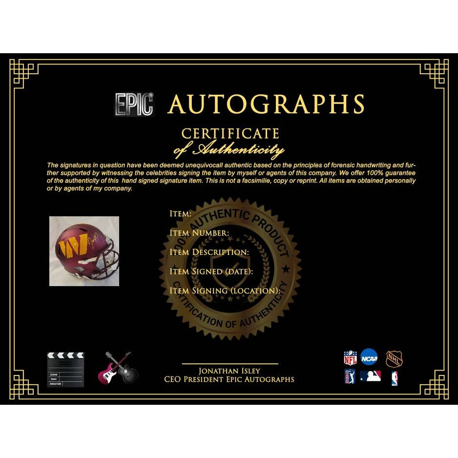 Jayden Daniels Washington Commanders full size Riddell Speed helmet signed with proof  Awesome Artifacts