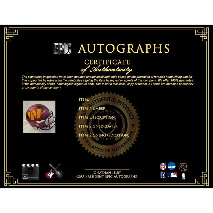 Jayden Daniels Washington Commanders full size Riddell Speed helmet signed with proof  Awesome Artifacts