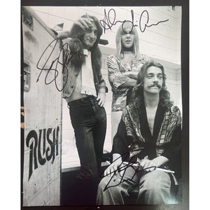 Neil Peart Geddy Lee Alex Lifeson vintage Rush band 8x10 photo signed with proof